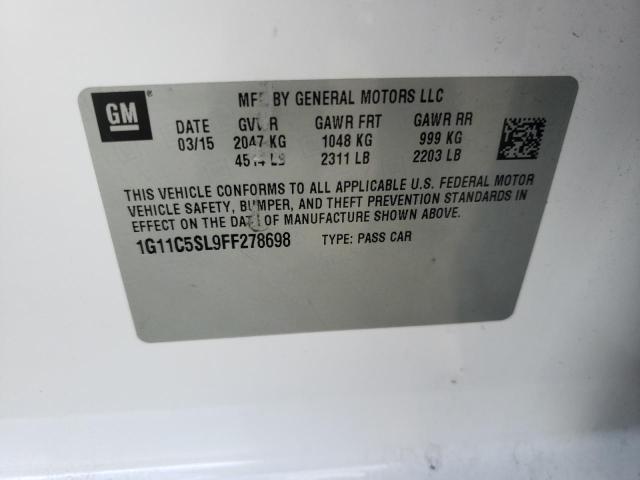 Photo 10 from auction – 2015 CHEVROLET MALIBU 1LT with VIN 1G11C5SL9FF278698