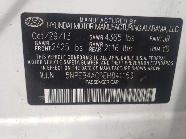 Photo 10 from auction – 2014 HYUNDAI SONATA GLS with VIN 5NPEB4AC6EH841153