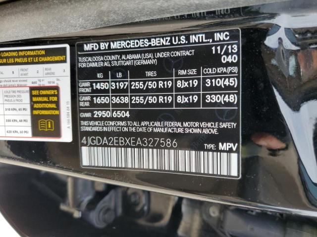 Photo 10 from auction – 2014 MERCEDES-BENZ ML 350 BLU with VIN 4JGDA2EBXEA327586