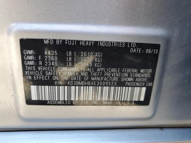 Photo 10 from auction – 2014 SUBARU LEGACY 2.5 with VIN 4S3BMBH6XE3009523