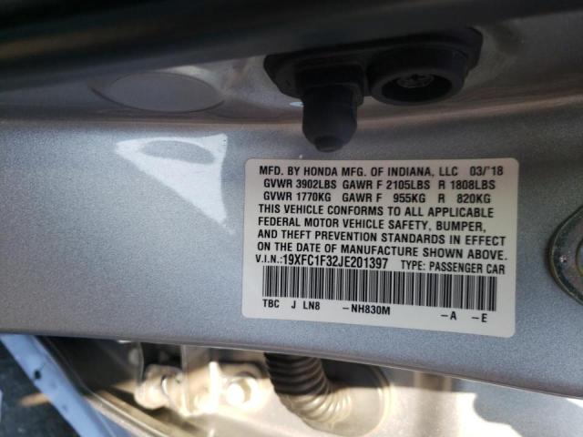 Photo 10 from auction – 2018 HONDA CIVIC EX with VIN 19XFC1F32JE201397