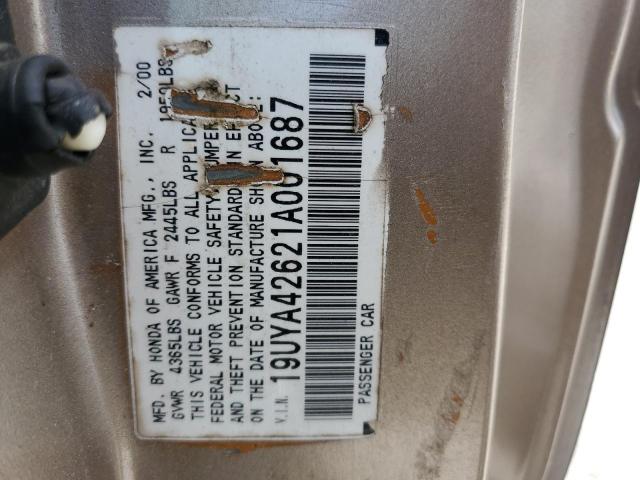 Photo 10 from auction – 2001 ACURA 3.2CL TYPE with VIN 19UYA42621A001687