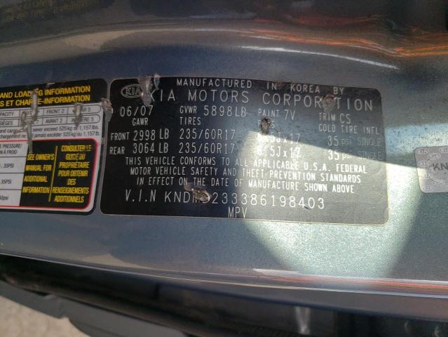 Photo 10 from auction – 2008 KIA SEDONA with VIN KNDMB233386198403
