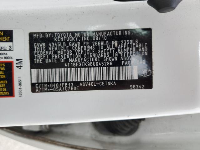 Photo 10 from auction – 2011 TOYOTA CAMRY BASE with VIN 4T1BF3EK9BU645286
