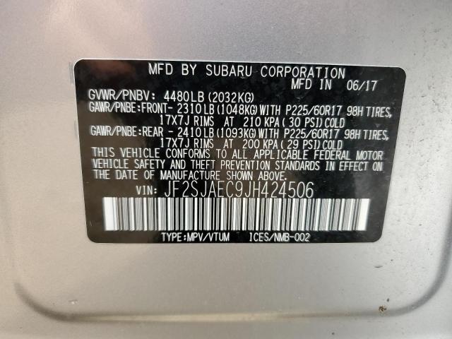 Photo 10 from auction – 2018 SUBARU FORESTER 2 with VIN JF2SJAEC9JH424506