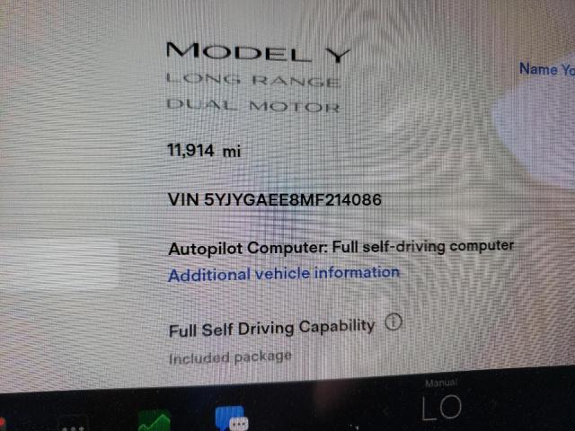 Zdjęcie 8 z aukcji – 2021 TESLA MODEL Y z VIN 5YJYGAEE8MF214086