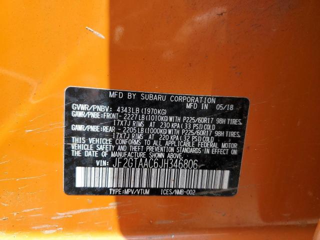 Photo 10 from auction – 2018 SUBARU CROSSTREK with VIN JF2GTAAC6JH346806