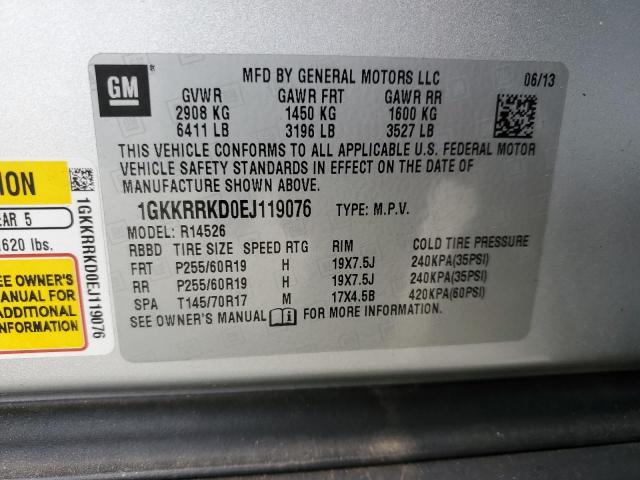 Photo 10 from auction – 2014 GMC ACADIA SLT with VIN 1GKKRRKD0EJ119076