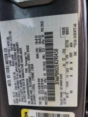 Photo 10 from auction – 2014 FORD FUSION SE with VIN 3FA6P0HD2ER390450