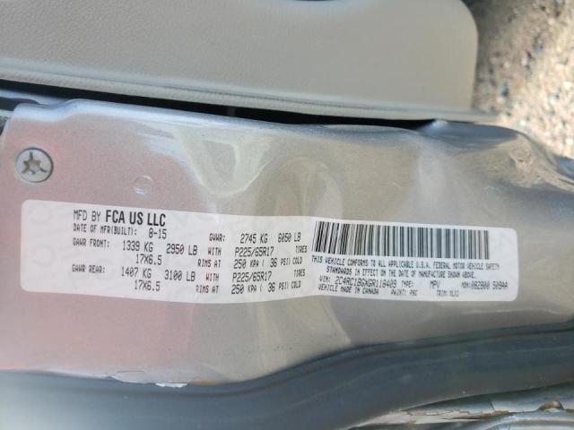Photo 10 from auction – 2016 CHRYSLER TOWN & COU with VIN 2C4RC1BGXGR118409