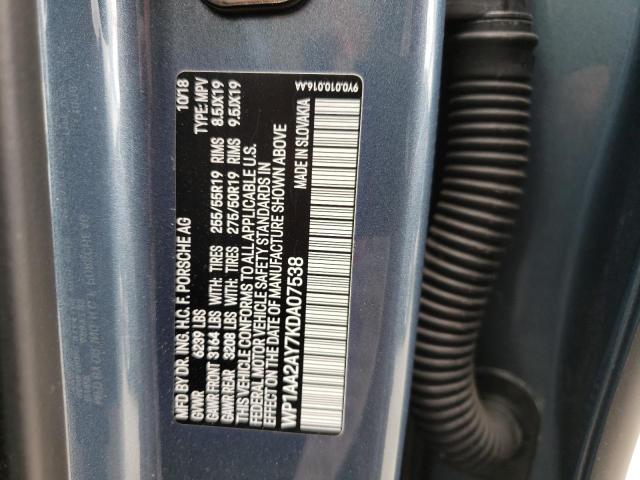 Photo 10 from auction – 2019 PORSCHE CAYENNE with VIN WP1AA2AY7KDA07538