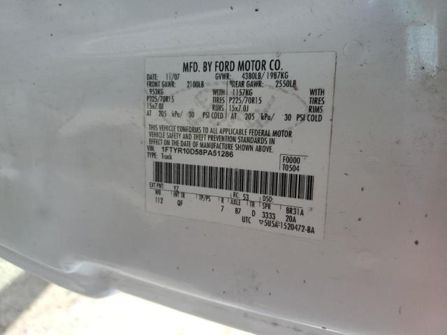 Photo 10 from auction – 2008 FORD RANGER with VIN 1FTYR10D58PA51286