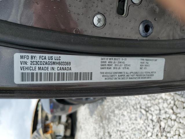 Photo 10 from auction – 2021 DODGE CHALLENGER with VIN 2C3CDZAG5MH603369
