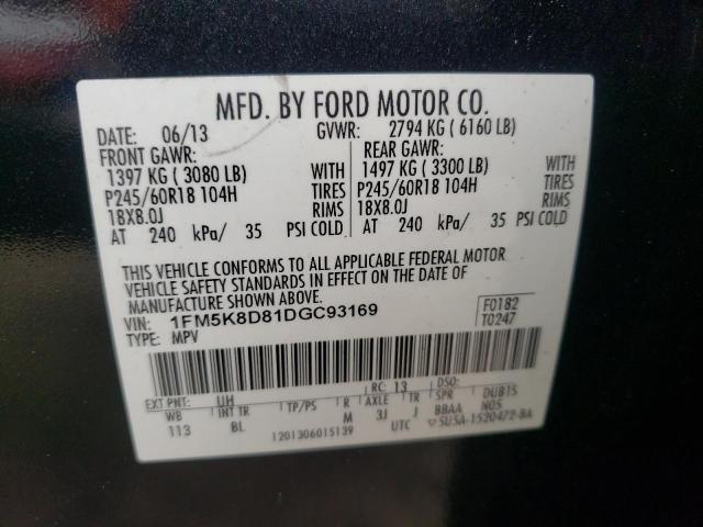 Photo 10 from auction – 2013 FORD EXPLORER X with VIN 1FM5K8D81DGC93169