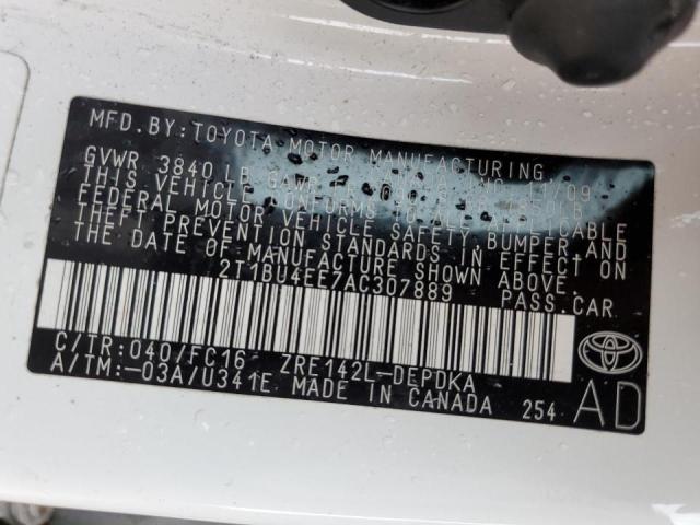 Фото 10 с аукциона – 2010 TOYOTA COROLLA BA с VIN 2T1BU4EE7AC307889