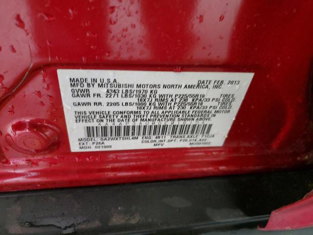 Photo 10 from auction – 2013 MITSUBISHI OUTLANDER with VIN 4A4AP3AU0DE016154