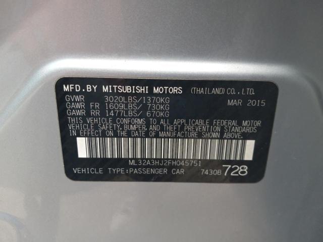 Photo 10 from auction – 2015 MITSUBISHI MIRAGE DE with VIN ML32A3HJ2FH045751