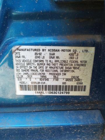 Photo 10 from auction – 2003 NISSAN ALTIMA BAS with VIN 1N4AL11D63C124799