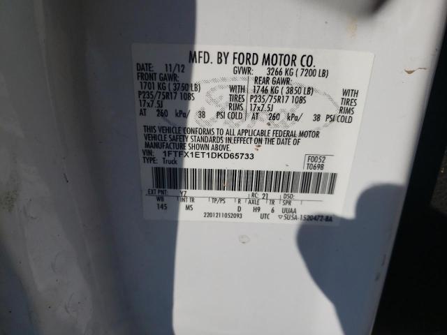 Photo 10 from auction – 2013 FORD F150 SUPER with VIN 1FTFX1ET1DKD65733