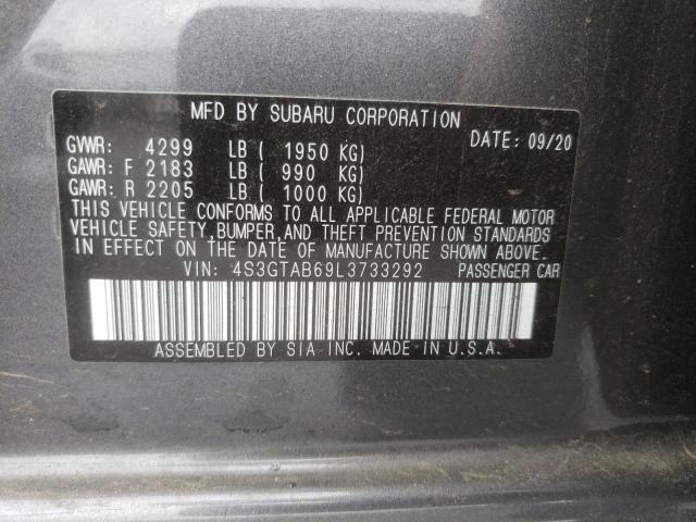 Photo 10 from auction – 2020 SUBARU IMPREZA with VIN 4S3GTAB69L3733292