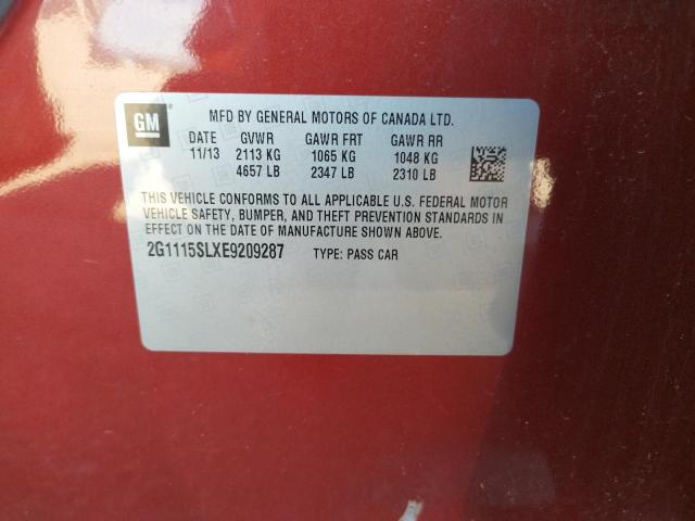 Photo 10 from auction – 2014 CHEVROLET IMPALA LT with VIN 2G1115SLXE9209287