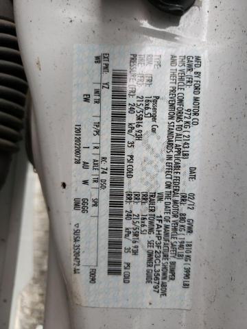Photo 10 from auction – 2012 FORD FOCUS SE with VIN 1FAHP3F23CL356797