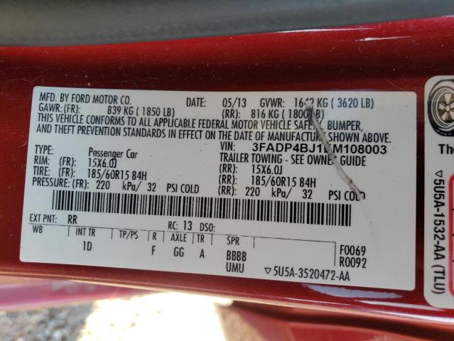 Photo 10 from auction – 2014 FORD FIESTA SE with VIN 3FADP4BJ1EM108003