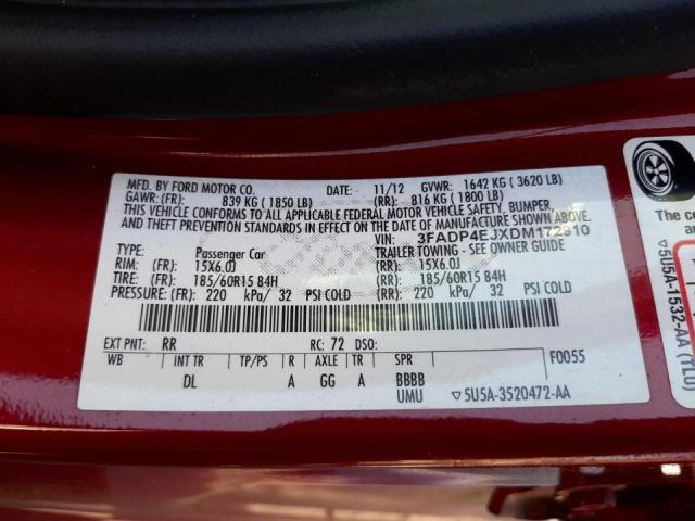 Photo 10 from auction – 2013 FORD FIESTA SE with VIN 3FADP4EJXDM172910