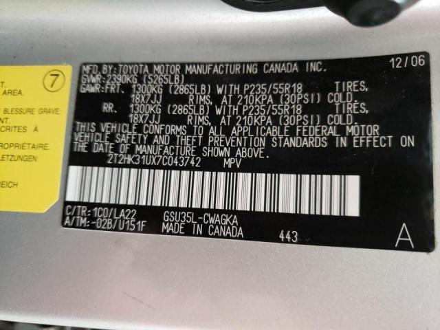 Photo 10 from auction – 2007 LEXUS RX 350 with VIN 2T2HK31UX7C043742