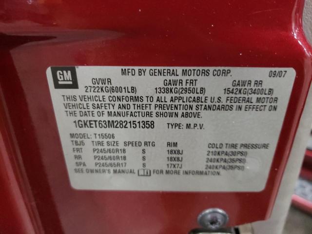 Photo 10 from auction – 2008 GMC ENVOY DENA with VIN 1GKET63M282151358