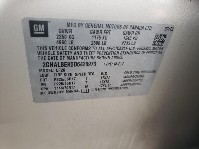 Photo 10 from auction – 2013 CHEVROLET EQUINOX LS with VIN 2GNALBEK5D6420973