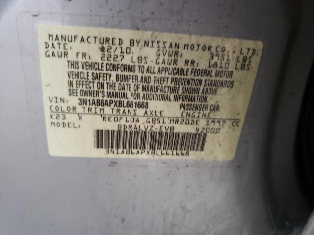 Photo 10 from auction – 2011 NISSAN SENTRA 2.0 with VIN 3N1AB6APXBL661668