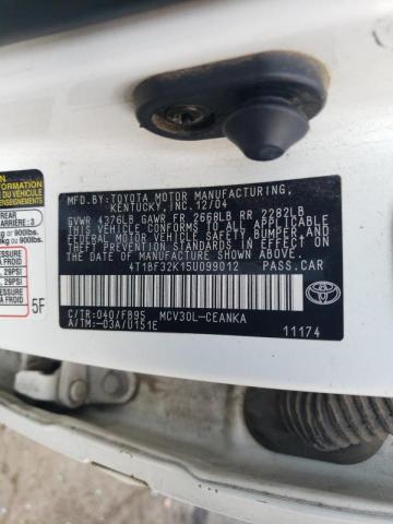 Photo 10 from auction – 2005 TOYOTA CAMRY LE with VIN 4T1BF32K15U099012