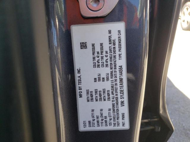 Photo 10 from auction – 2022 TESLA MODEL 3 with VIN 5YJ3E1EA9NF144564