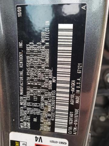 Photo 10 from auction – 2009 TOYOTA VENZA with VIN 4T3ZE11A39U019155