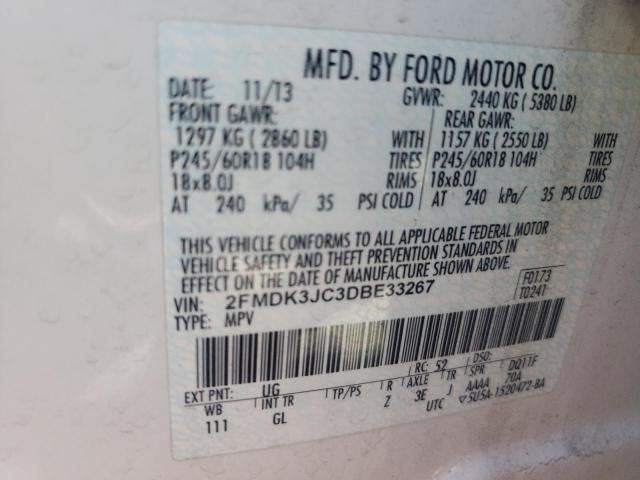 Photo 10 from auction – 2013 FORD EDGE SEL with VIN 2FMDK3JC3DBE33267