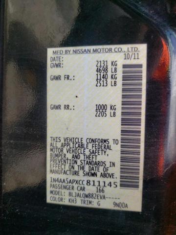 Photo 10 from auction – 2012 NISSAN MAXIMA S with VIN 1N4AA5APXCC811145