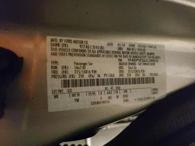 Photo 10 from auction – 2018 FORD FOCUS SE with VIN 1FADP3F22JL245816