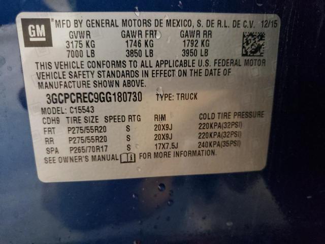Photo 10 from auction – 2016 CHEVROLET SILVERADO with VIN 3GCPCREC9GG180730