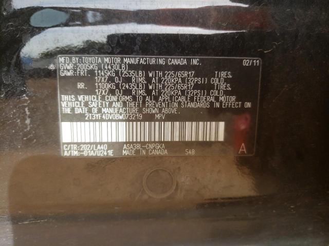 Photo 10 from auction – 2011 TOYOTA RAV4 LIMIT with VIN 2T3YF4DV0BW073219