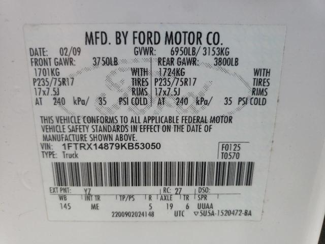 Photo 10 from auction – 2009 FORD F150 SUPER with VIN 1FTRX14879KB53050