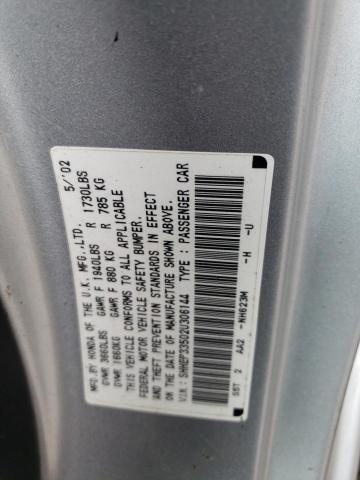 Photo 10 from auction – 2002 HONDA CIVIC SI with VIN SHHEP33502U306144