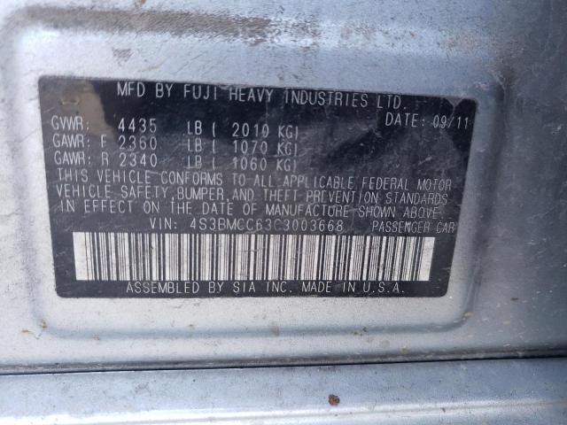 Photo 10 from auction – 2012 SUBARU LEGACY 2.5 with VIN 4S3BMCC63C3003668