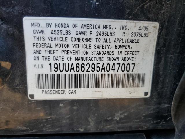 Photo 10 from auction – 2005 ACURA TL with VIN 19UUA66295A047007