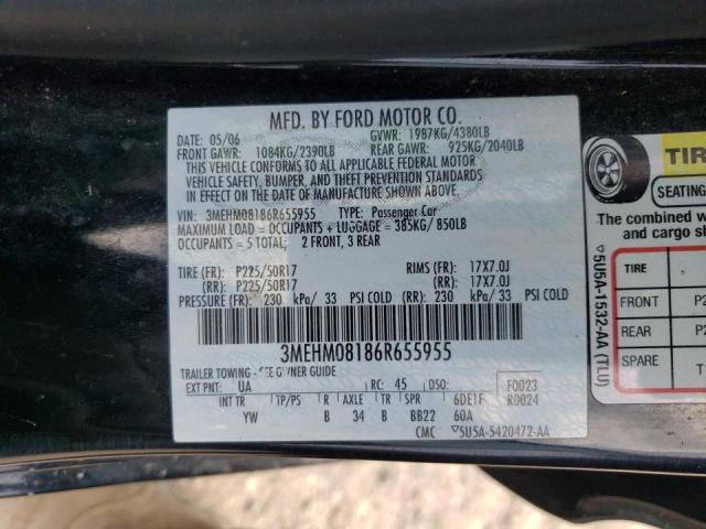 Photo 10 from auction – 2006 MERCURY MILAN PREM with VIN 3MEHM08186R655955