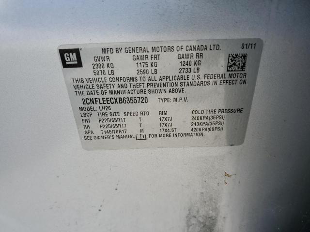 Photo 10 from auction – 2011 CHEVROLET EQUINOX LT with VIN 2CNFLEECXB6355720