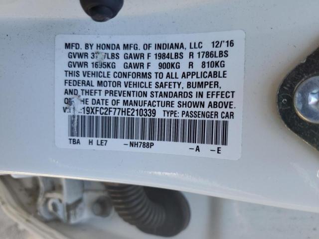 Photo 10 from auction – 2017 HONDA CIVIC EX with VIN 19XFC2F77HE210339