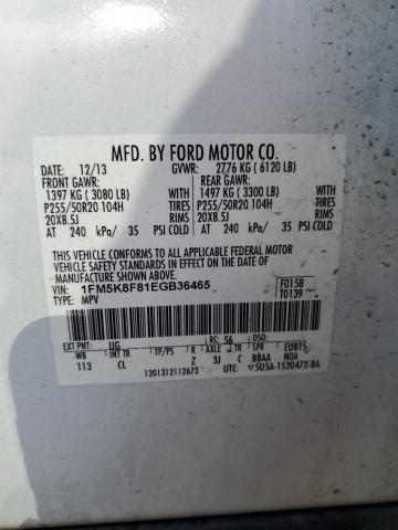 Photo 10 from auction – 2014 FORD EXPLORER with VIN 1FM5K8F81EGB36465