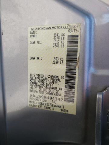 Photo 10 from auction – 2011 NISSAN ALTIMA BAS with VIN 1N4AL2AP9BN494342
