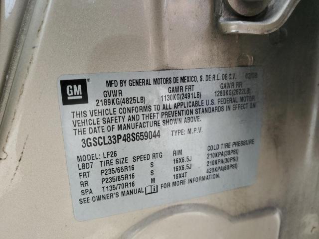 Photo 10 from auction – 2008 SATURN VUE XE with VIN 3GSCL33P48S659044